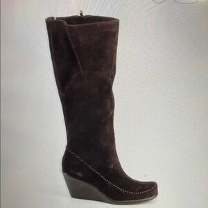 Aerosols Brown Suede Wedge Boots